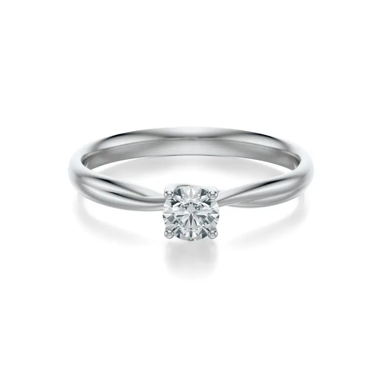 Pierścionek z białego złota z diamentem